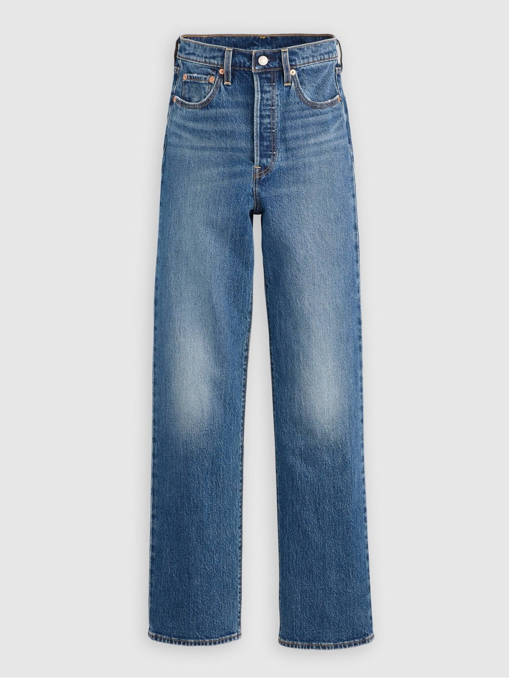 Levi's Ribcage Straight Leg Full Length Jeans in Medium Blue Wash Size 30/30